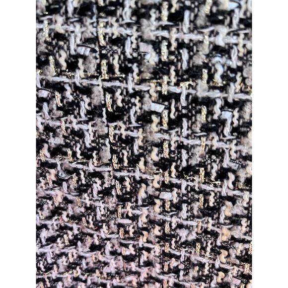 Express $158 Gold Metallic Strong Shoulder Gold Button Tweed Jacket SZ L Luxury - Picture 9 of 14